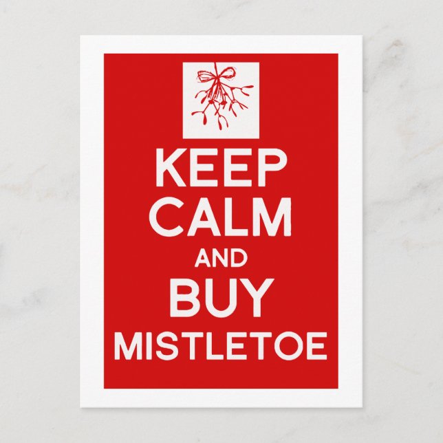 Vykort för jul för behållalugn- & köpmistletoe (Framsida)