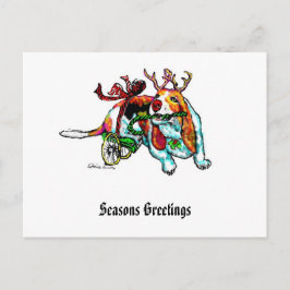 Vykort för julaftonhandikapphund