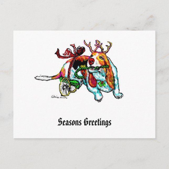 Vykort för julaftonhandikapphund (Framsida)