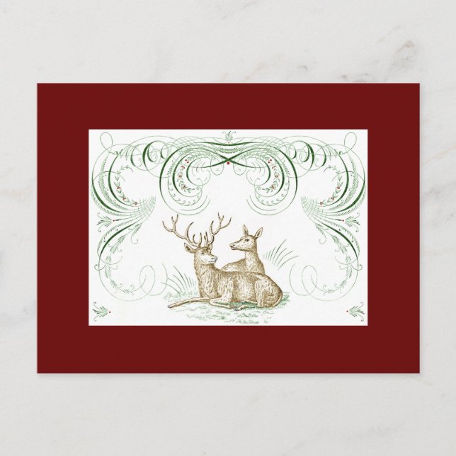 Vykort för julens Hjort "Kära jultomten" (Framsida)