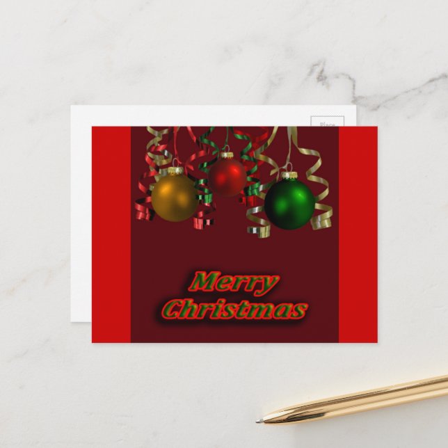 Vykort för julgranar Lökar och Rosett band (Fram/Back In Situ)