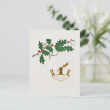 vykort för julklapp i gren helgdag