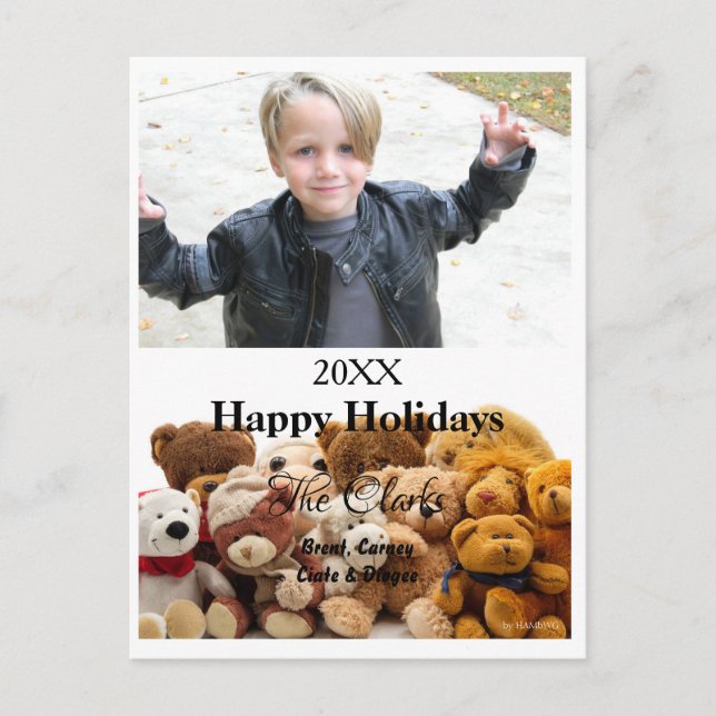 Vykort för julkort - Nallar - HAMbWG (Framsida)