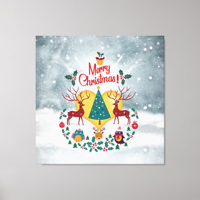 Vykort för julkunds meddelande canvastryck (Framsida)