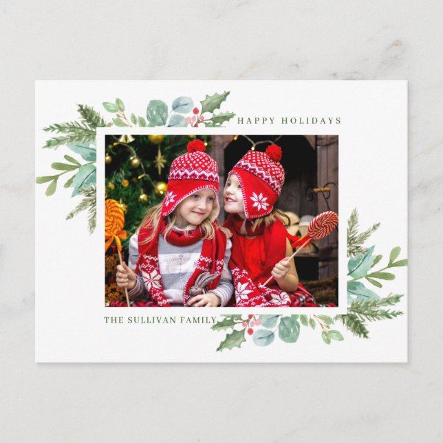 Vykort för jullfotfoto i Ram (Framsida)