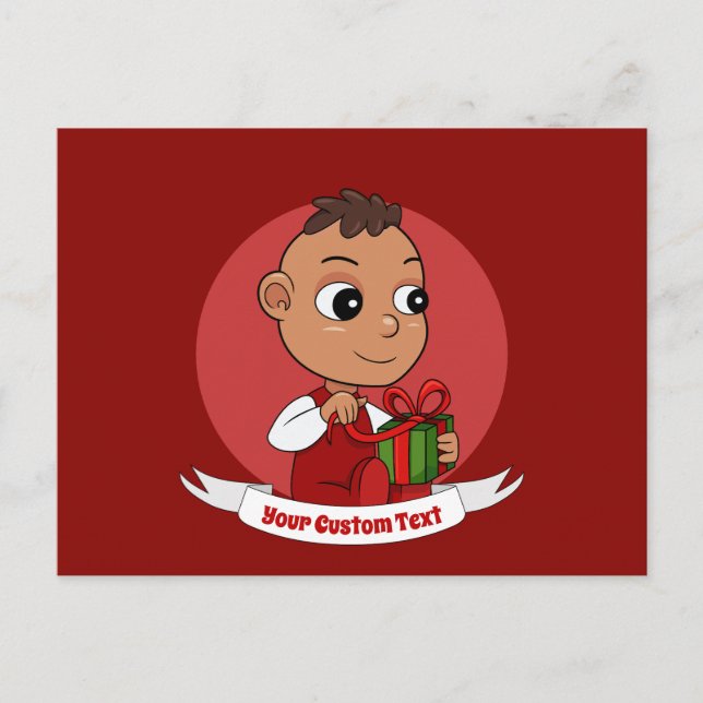 Vykort för julljullinjen baby tecknad (Framsida)