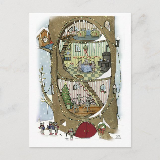 Vykort för julmässan Träd (Framsida)