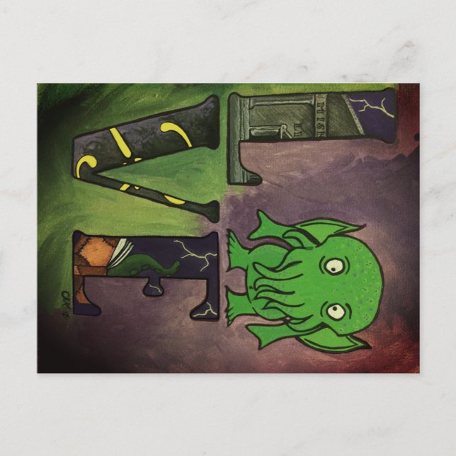 vykort för kärlek Cthulhu (Framsida)