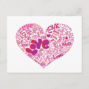 vykort för kärlek i cute-typografi