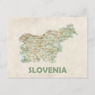 vykort för karta i Slovenien