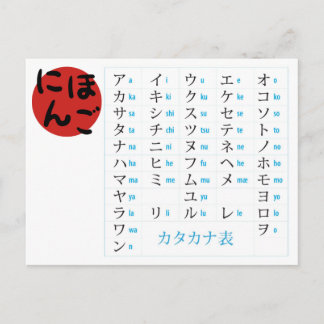 vykort för katakana-diagram