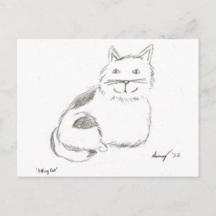 vykort för kattunge-skiss