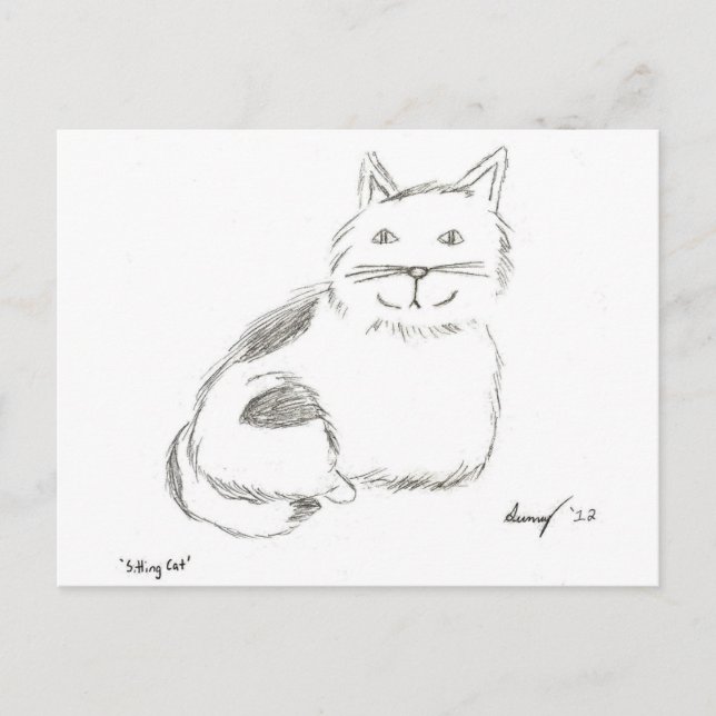 vykort för kattunge-skiss (Framsida)