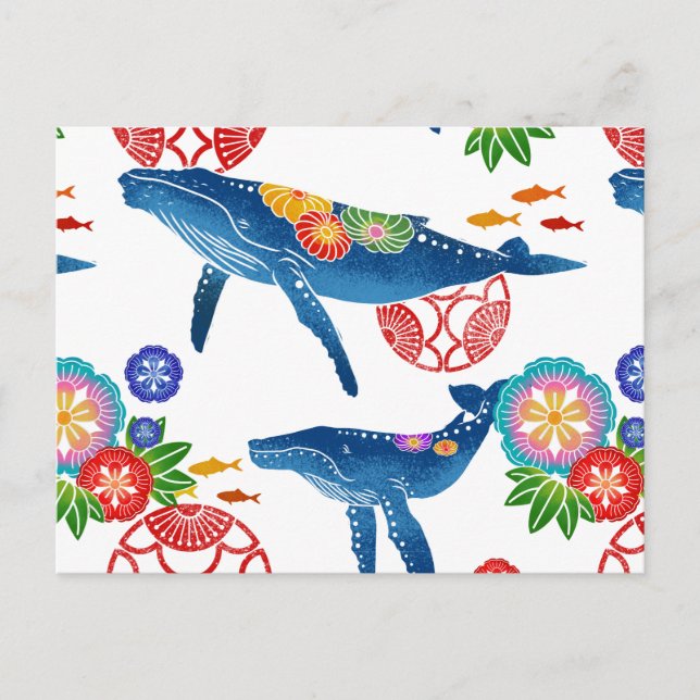 vykort för kinawan bingata stil mönster (Framsida)