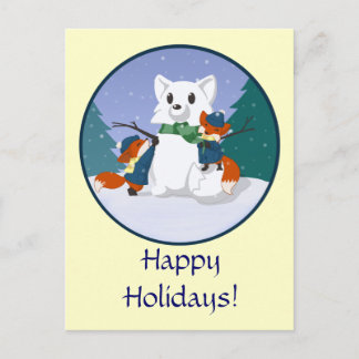 Vykort för Kitsune snödag