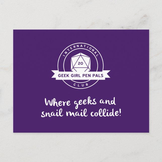 vykort för Klubb av Geek Girl Pen Pals (Framsida)