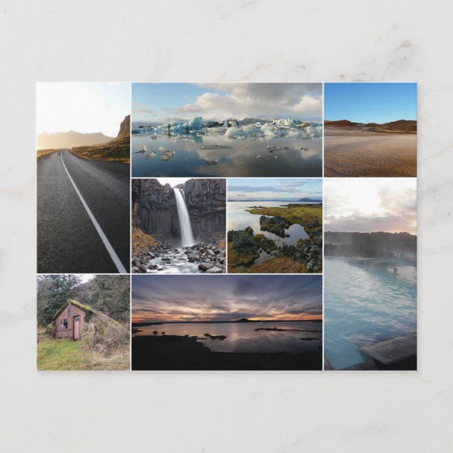 vykort för kollage-island (Framsida)