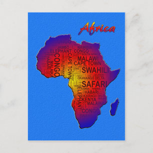 vykort för konst av afrika ord