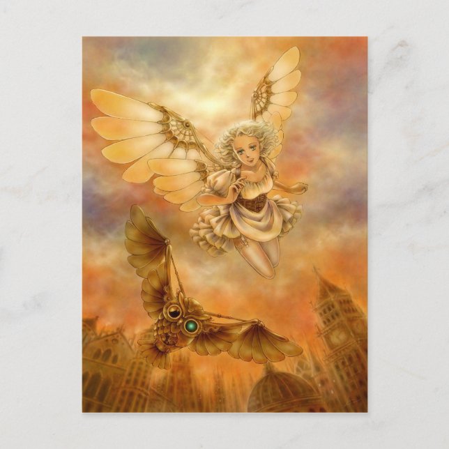 Vykort för konst för Steampunk mekanisk (Framsida)