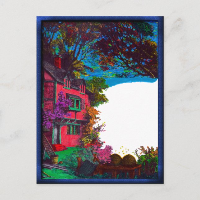 Vykort för konst för Victorianhusnedgång (Framsida)