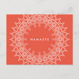 Vykort för korall för Boho chic MandalaNamaste