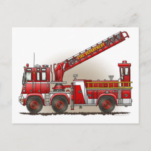 vykort för krok och Ladder Fire Lastbil