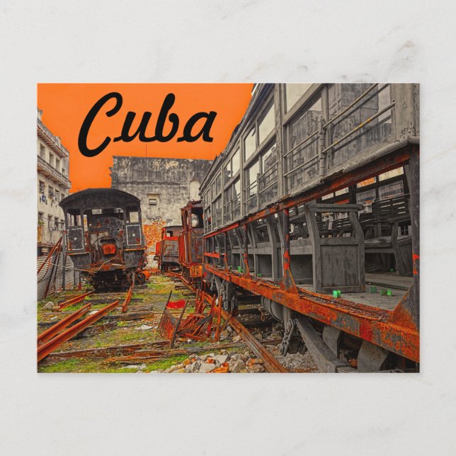 vykort för lokomotiv- och tåg-vagnar (Framsida)