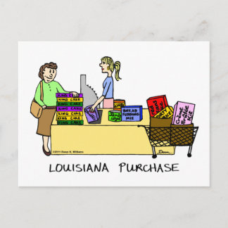 Vykort för Louisiana Purchase Tecknad
