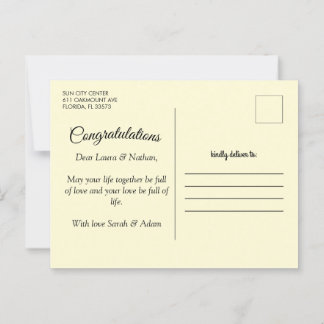 vykort för lycklig bröllop