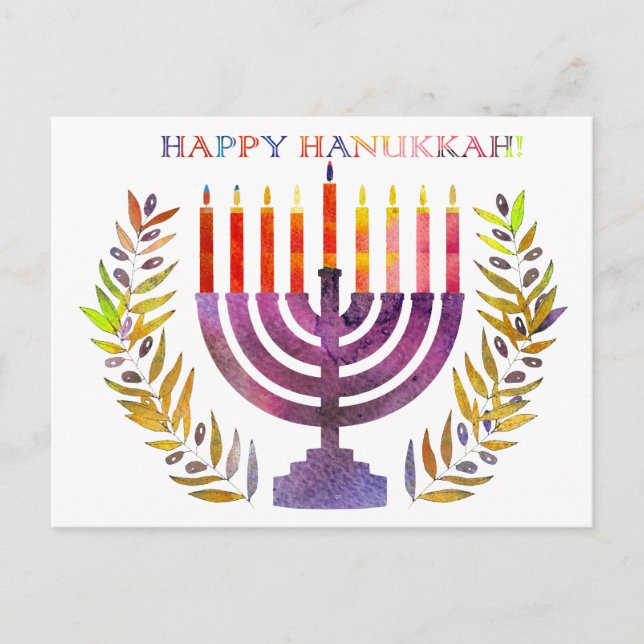 vykort för lycklig Hanukkah (Framsida)