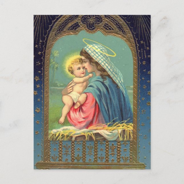 Vykort för Madonna & barnjulhelgdag (Framsida)