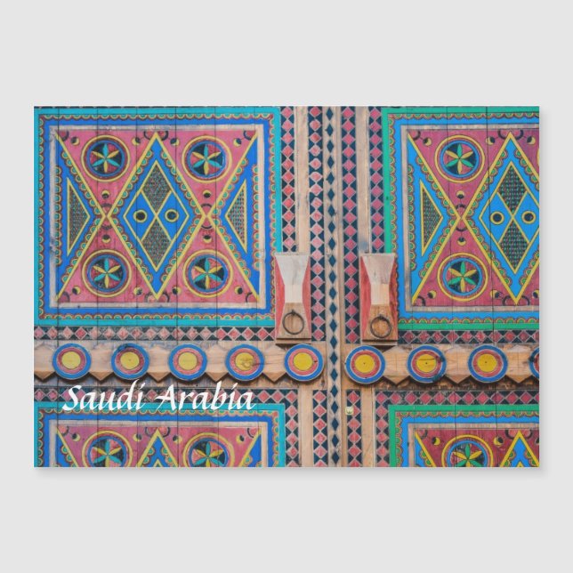 Vykort för magnet för saudierNajd dörr (Framsida)