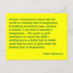 Vykort för Maria Montessori citationsteckennr. 4