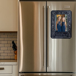 Vykort för marin och Silver Helgdag Magnet