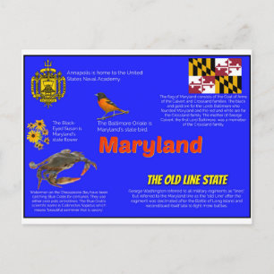 Vykort för Maryland Facts