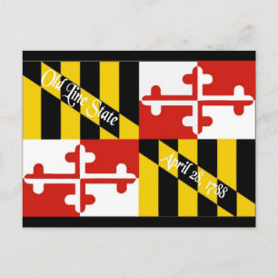 Vykort för Maryland Flagga