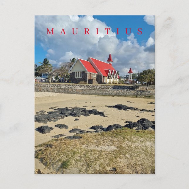 vykort för Mauritius röda kyrka (Framsida)