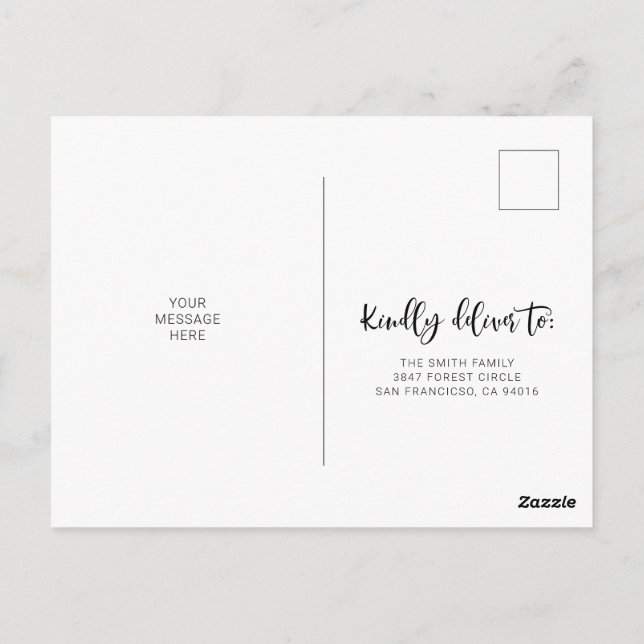 vykort för meddelande om flytta med Greenery (Baksida)