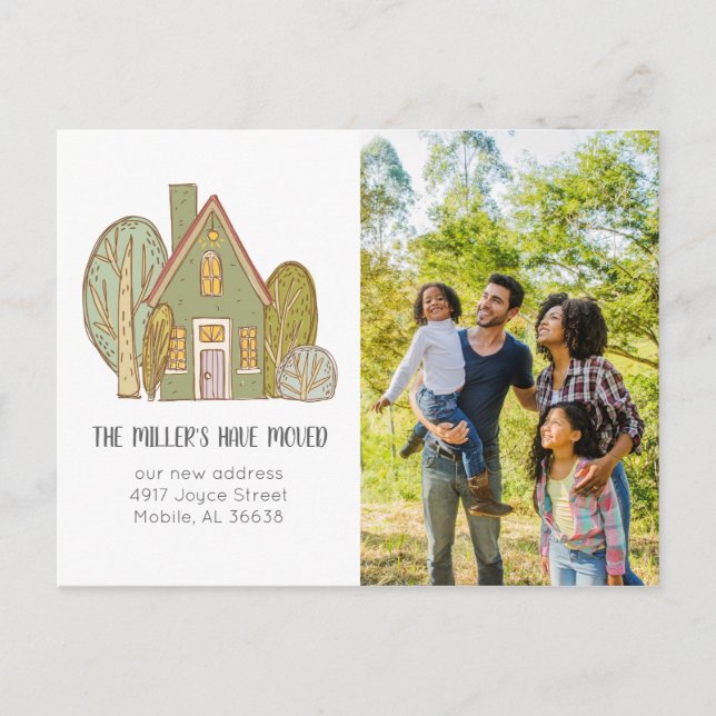 vykort för meddelande om flytta | Nytt grannskap (Framsida)