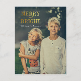 vykort för Merry- och Bright-julfamiljekort