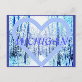 vykort för Michigan Winter Woodland