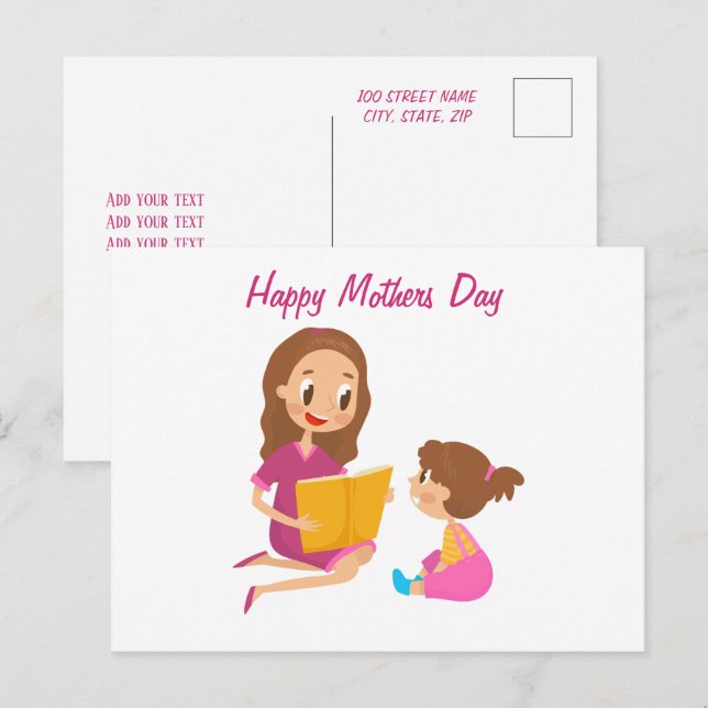vykort för mors dag (Fram/baksida)