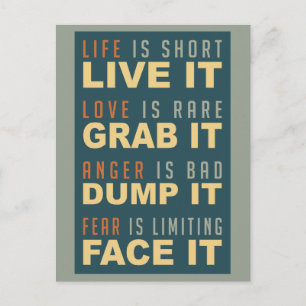 vykort för Motivational Life Advice