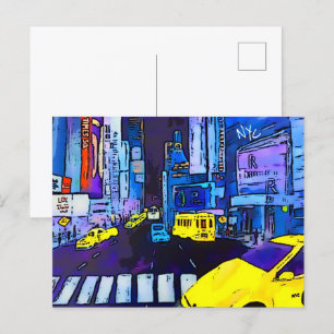 vykort för New York NYC Original Art Times Square