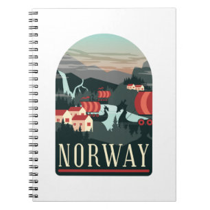 vykort för norge liggande Vintage resor Anteckningsbok