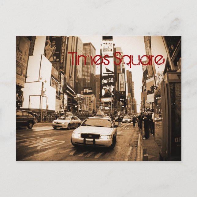 vykort för NYC Times Square Taxi (Framsida)