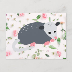 vykort för opossum-djur av fantastisk