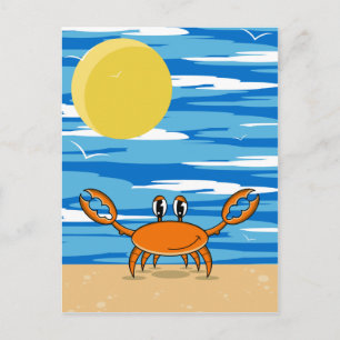 vykort för orange Beach Crab
