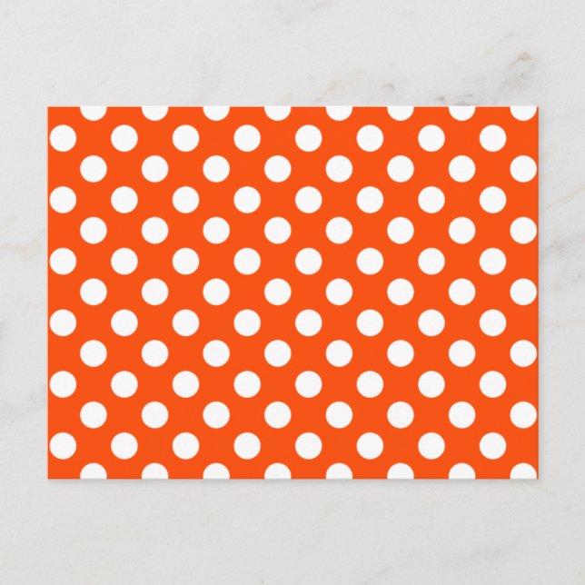 vykort för orange och vit polka-Bröllop OSA (Framsida)