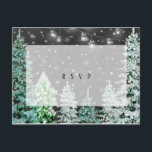 vykort för osa av vinterbröllop<br><div class="desc">En vacker, modern vykortsdesign för vinter- och jul-OSA med gräs träd och ljus. Redigerbar text fält/blanksteg på motsatt sida så att du kan redigera dina krav till kostym för att uppmuntra dina gäster att svara snabbt! Andra artiklar och papper i den här samlingen, besök min butik för att köpa matchande...</div>